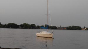 sail boat at mooring in Canandaigua Lake